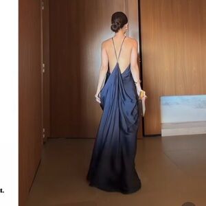 Zara Satin Effect Dress ZW Collection- NAVY